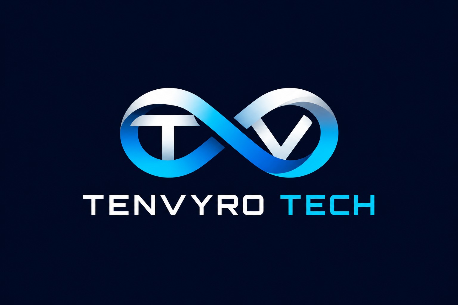Tenvyro Tech infinity emblem with integrated T and V